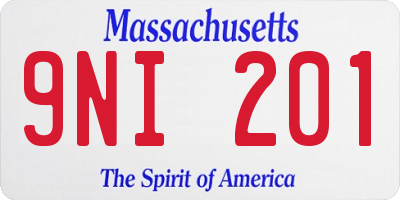 MA license plate 9NI201