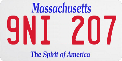 MA license plate 9NI207