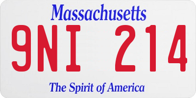 MA license plate 9NI214