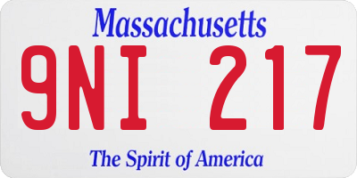 MA license plate 9NI217
