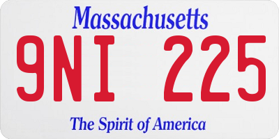 MA license plate 9NI225