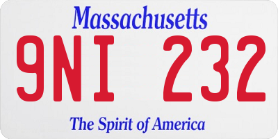MA license plate 9NI232