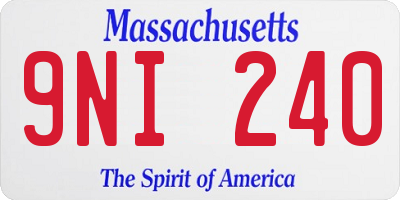 MA license plate 9NI240