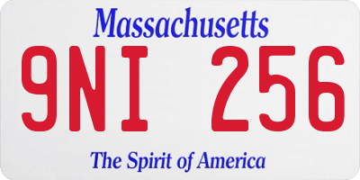 MA license plate 9NI256