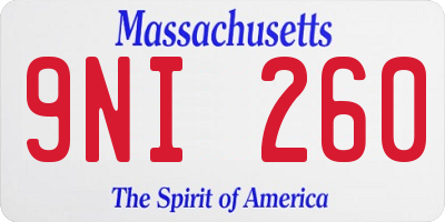 MA license plate 9NI260