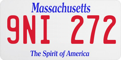 MA license plate 9NI272