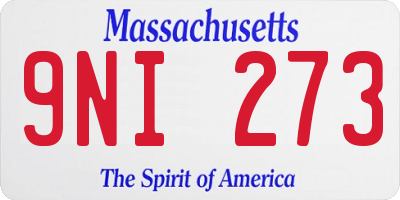 MA license plate 9NI273