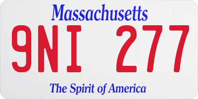 MA license plate 9NI277