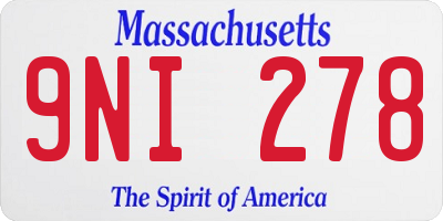 MA license plate 9NI278