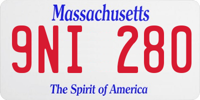 MA license plate 9NI280