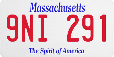MA license plate 9NI291