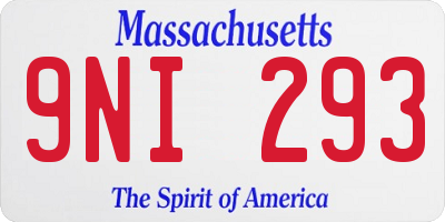 MA license plate 9NI293