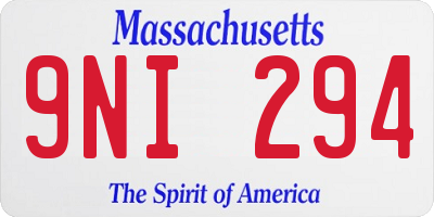 MA license plate 9NI294