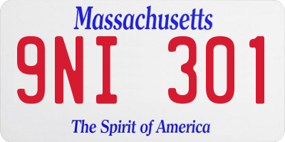 MA license plate 9NI301