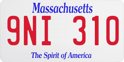 MA license plate 9NI310