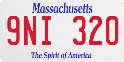 MA license plate 9NI320