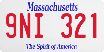 MA license plate 9NI321
