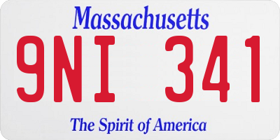MA license plate 9NI341