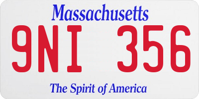 MA license plate 9NI356