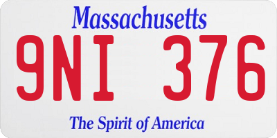 MA license plate 9NI376