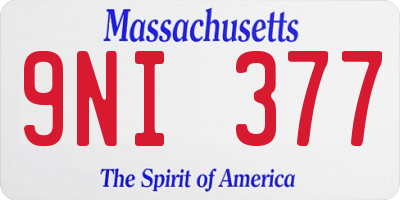 MA license plate 9NI377