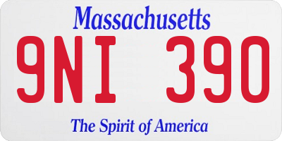 MA license plate 9NI390