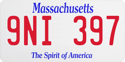 MA license plate 9NI397