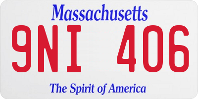 MA license plate 9NI406