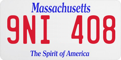 MA license plate 9NI408