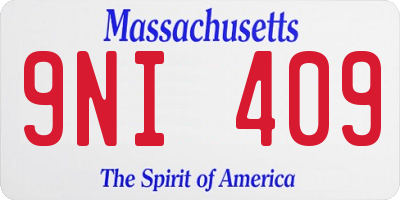 MA license plate 9NI409