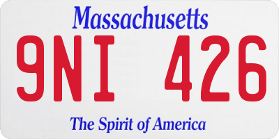 MA license plate 9NI426