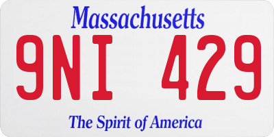 MA license plate 9NI429