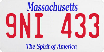 MA license plate 9NI433