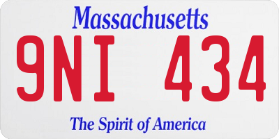MA license plate 9NI434