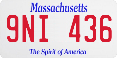 MA license plate 9NI436