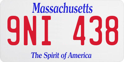 MA license plate 9NI438
