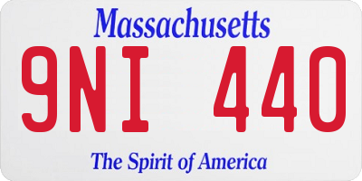 MA license plate 9NI440