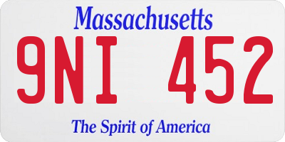 MA license plate 9NI452