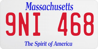 MA license plate 9NI468