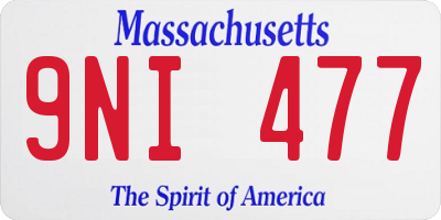 MA license plate 9NI477