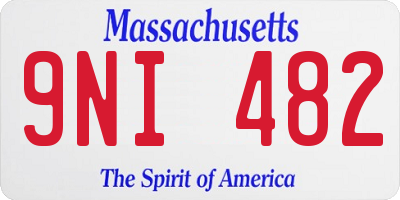 MA license plate 9NI482