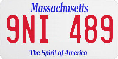 MA license plate 9NI489