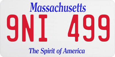 MA license plate 9NI499