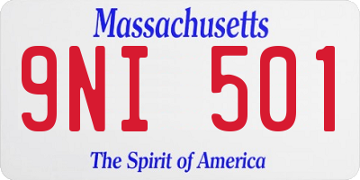 MA license plate 9NI501