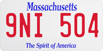 MA license plate 9NI504
