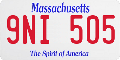 MA license plate 9NI505