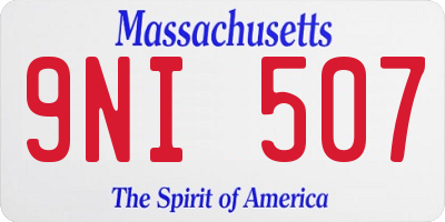 MA license plate 9NI507