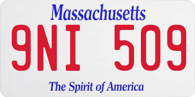 MA license plate 9NI509
