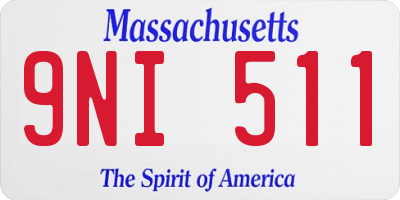 MA license plate 9NI511
