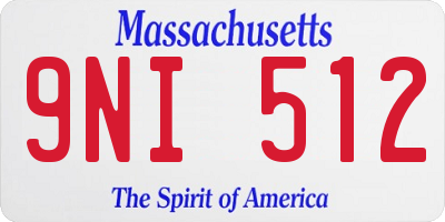 MA license plate 9NI512